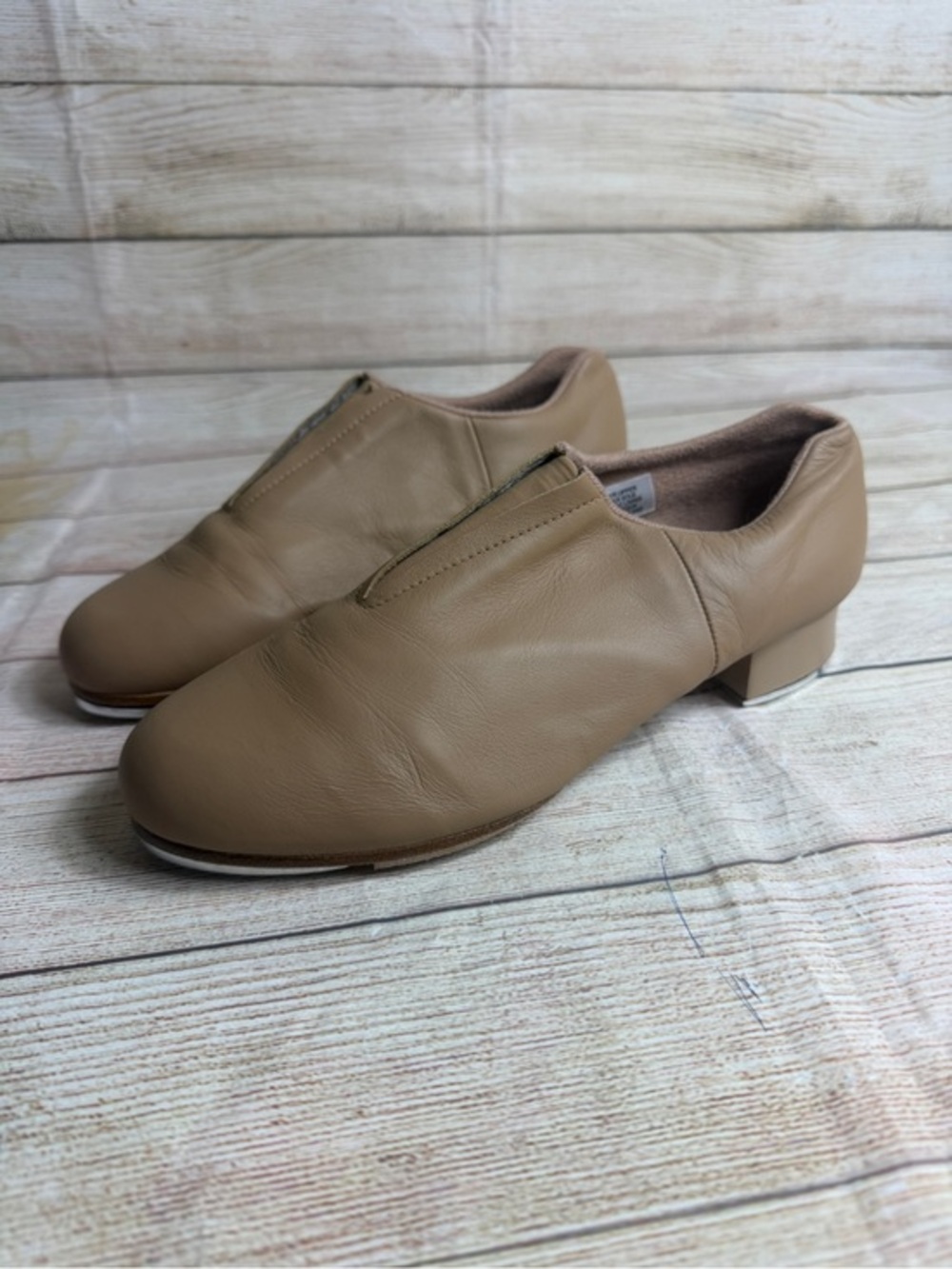 Bloch Tap Flex Slip-On Leather Tap Shoes. Tan. 8.5